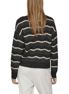 Jersey Vila Vipolana Boatneck Negro Para Mujer