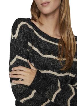 Jersey Vila Vipolana Boatneck Negro Para Mujer