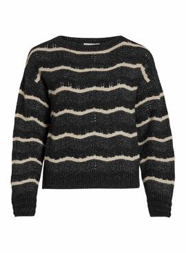 Jersey Vila Vipolana Boatneck Negro Para Mujer