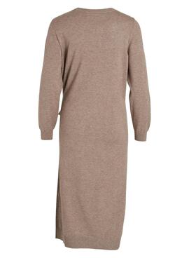 Vestido Vila Vielasta Tie Marrón Para Mujer