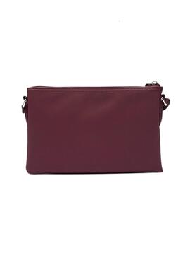 Bolso Lacoste Flat Crossover Granate para Mujer