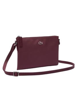 Bolso Lacoste Flat Crossover Granate para Mujer