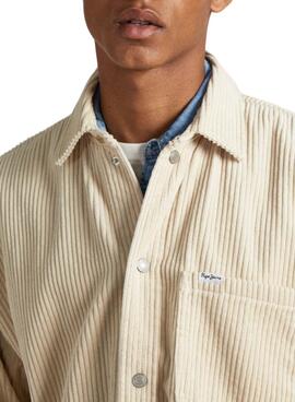 Camisa Pepe Jeans Pana Devon Beige Para Hombre