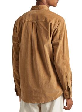 Camisa Pepe Jeans Coleford Pana Camel Para Hombre