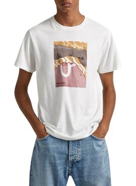 Camiseta Pepe Jeans Kenelm Blanco Para Hombre