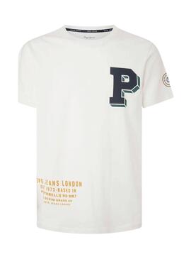 Camiseta Pepe Jeans Wonty Blanco Para Hombre