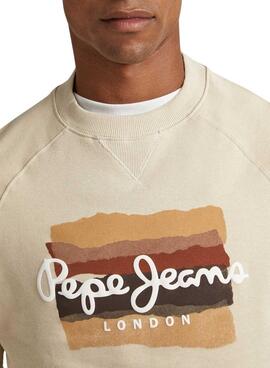 Sudadera Pepe Jeans Mun Beige Para Hombre