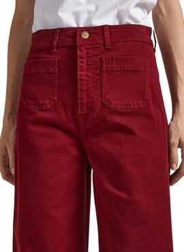 Pantalones Pepe Jeans Lexa Crop Granate Para Mujer