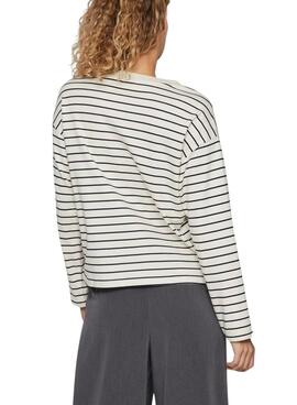 Camiseta Vila Visiny Open Rayas Blanco Para Mujer