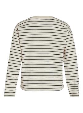 Camiseta Vila Visiny Open Rayas Blanco Para Mujer