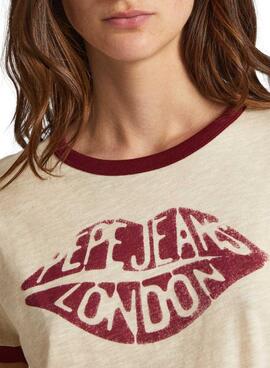 Camiseta Pepe Jeans Cloudy Beige Para Mujer