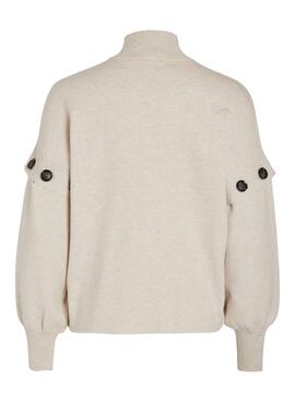 Jersey Vila Violivinja Detail Beige Para Mujer