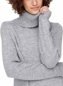 Vestido Only Brandie Roll Neck Gris Para Mujer
