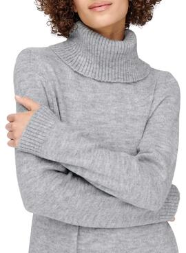 Vestido Only Brandie Roll Neck Gris Para Mujer
