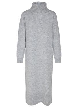 Vestido Only Brandie Roll Neck Gris Para Mujer
