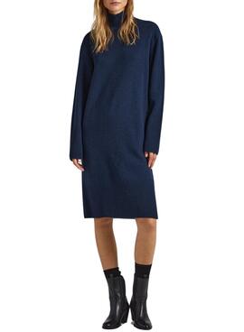 Vestido Pepe Jeans Dasya De Punto Azul Para Mujer