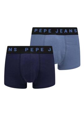 Pack 2 Bóxers Pepe Jeans Solid Azul Para Hombre