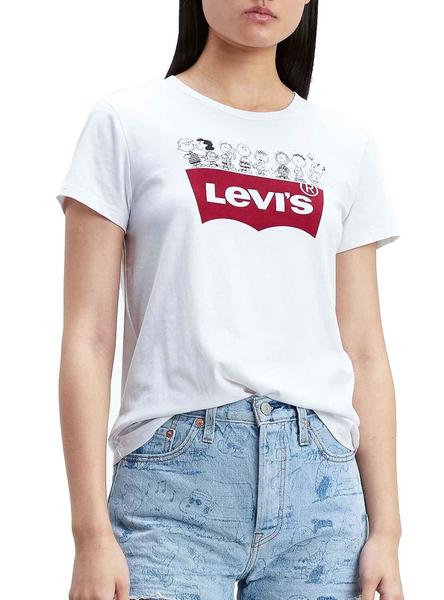 Camiseta Levis Peanuts T3 Snoopy Blanco