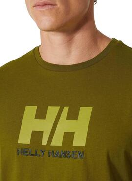 Camiseta Helly Hansen Logo Verde Para Hombre