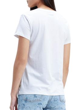 Camiseta Levis Peanuts T3 Snoopy Blanco Mujer