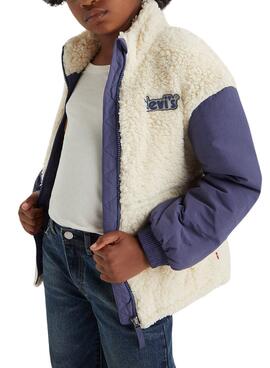 Chaqueta Levis Sherpa Boxy Blanco Niña