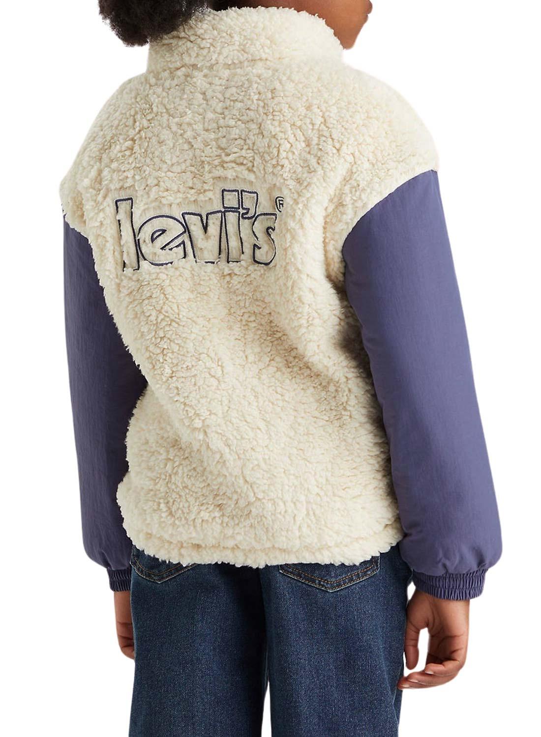 Chaqueta Levis Sherpa Boxy Blanco Niña