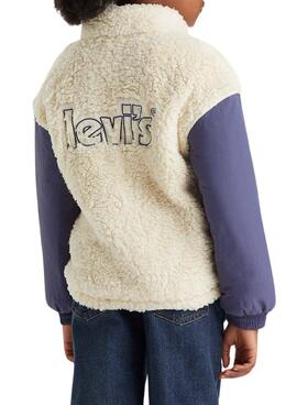 Chaqueta Levis Sherpa Boxy Blanco Niña