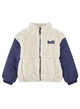 Chaqueta Levis Sherpa Boxy Blanco Niña