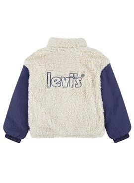 Chaqueta Levis Sherpa Boxy Blanco Niña