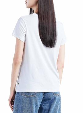 Camiseta Levis Peanuts Snoopy Chest Blanco Mujer