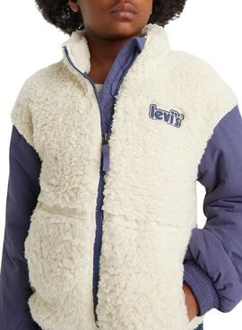 Chaqueta Levis Sherpa Boxy Blanco Niña
