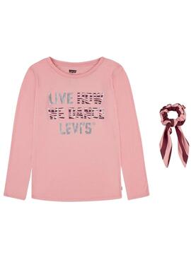 Camiseta Levis Zebra Scrunchi Rosa Para Niña