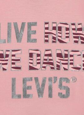Camiseta Levis Zebra Scrunchi Rosa Para Niña