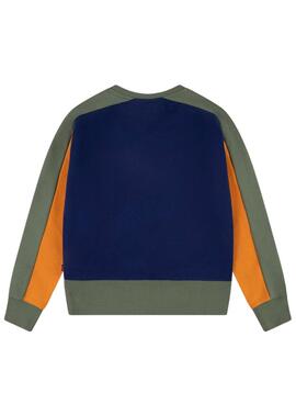 Sudadera Levis Logo Colorblock Crew Marino Niño