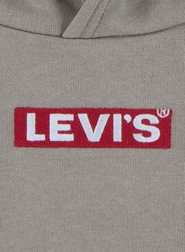 Sudadera Levis Boxtab Pullover Marrón Para Niño