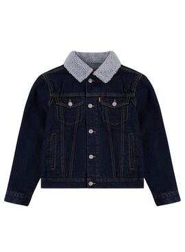 Chaqueta Levis Sherpa Trucker Marino Para Niño 