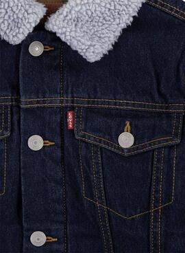 Chaqueta Levis Sherpa Trucker Marino Para Niño 