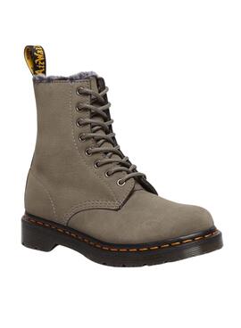 Botas Dr Martens 1460 Serena Piel Gris Para Mujer