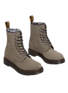 Botas Dr Martens 1460 Serena Piel Gris Para Mujer