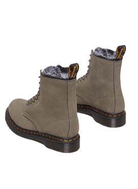 Botas Dr Martens 1460 Serena Piel Gris Para Mujer