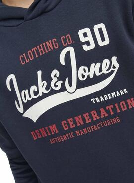 Sudadera Jack And Jones Logo Marino Niño