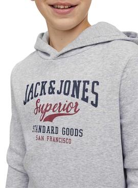 Sudadera Jack And Jones Logo Sweat Gris Para Niño
