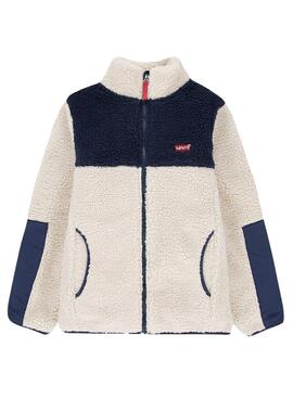 Chaqueta Levis Sherpa Marino Blanco Para Niño