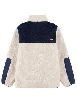 Chaqueta Levis Sherpa Marino Blanco Para Niño