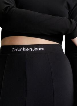 Leggings Calvin Klein Punto Milano Logo Negro