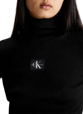 Jersey Calvin Klein Cuello Vuelto Badge Negro