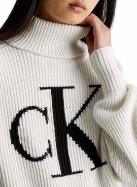 Jersey Calvin Klein Jeans Blown CK Beige Mujer