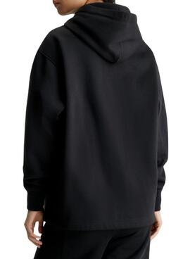 Sudadera Calvin Klein Logo Drawcord Capucha Negro