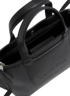 Bolso Calvin Klein Tote Medium Negro Para Mujer
