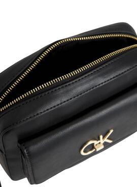 Bolso Calvin Klein Re-Lock Camera Negro Mujer